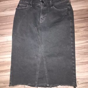 Mother double fraye denim skirt